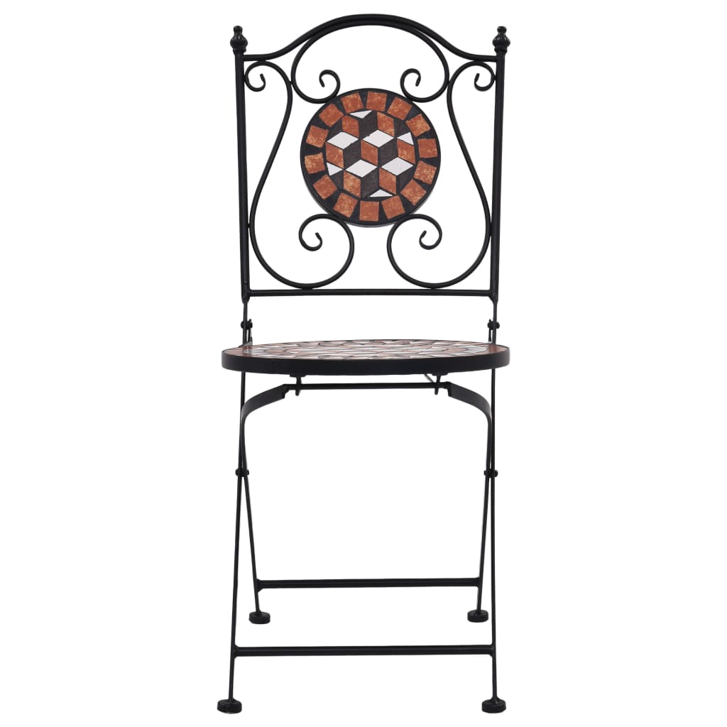 Bistrostoelen Mozaïek 2 St Keramiek Bruin Bruin