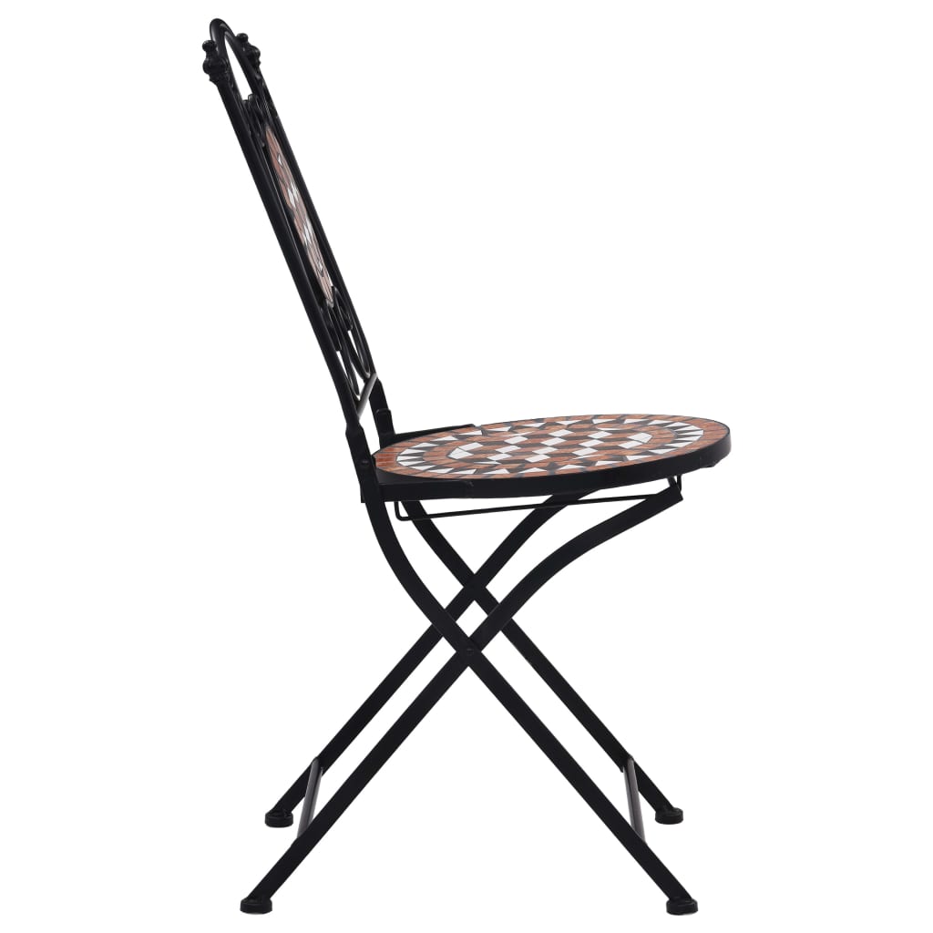 Bistrostoelen Mozaïek 2 St Keramiek Bruin Bruin