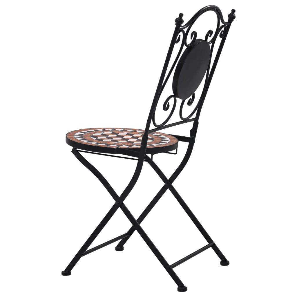 Bistrostoelen Mozaïek 2 St Keramiek Bruin Bruin