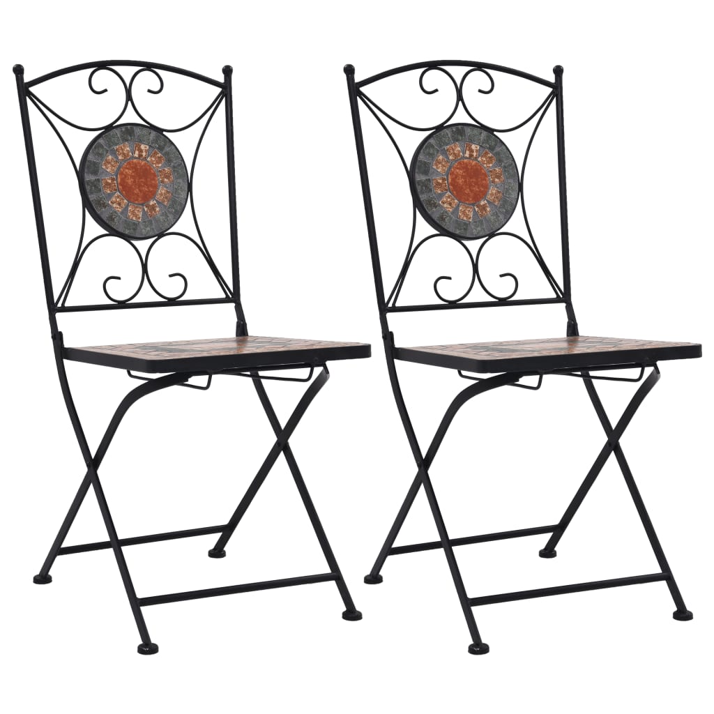 Bistrostoelen Mozaïek 2 St Oranje En Grijs Oranje en grijs