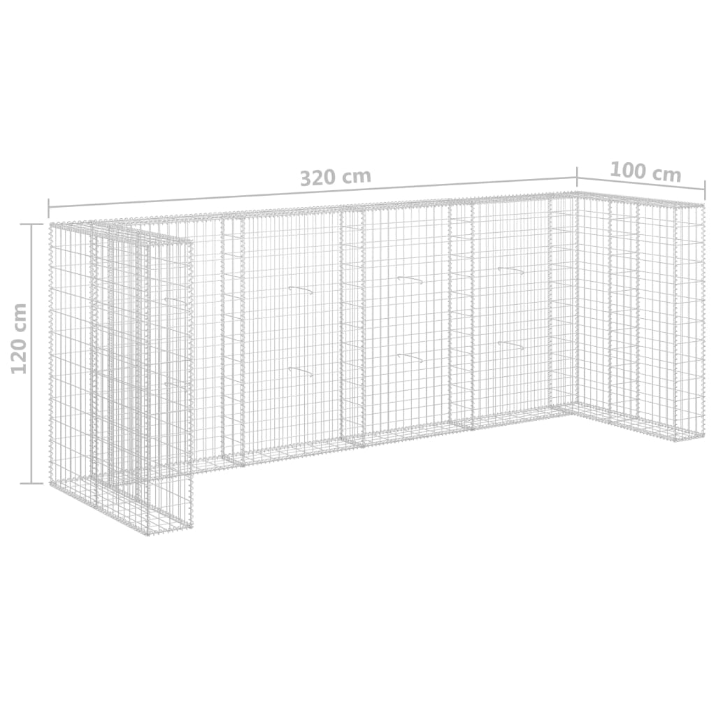 Schanskorfmuur containers 320x100x120 cm gegalvaniseerd staal