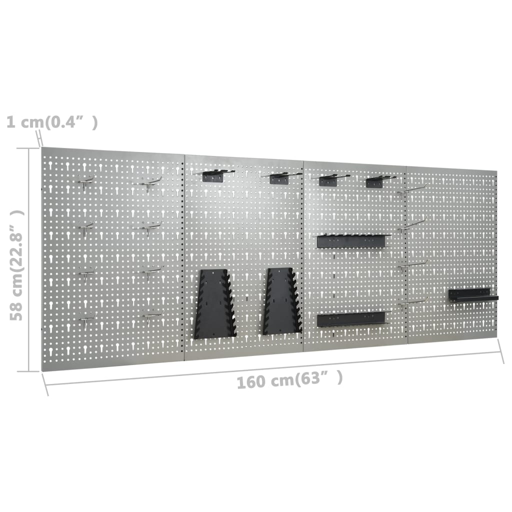 Gaatjespaneel Wandgemonteerd 0X58 Cm Staal 4