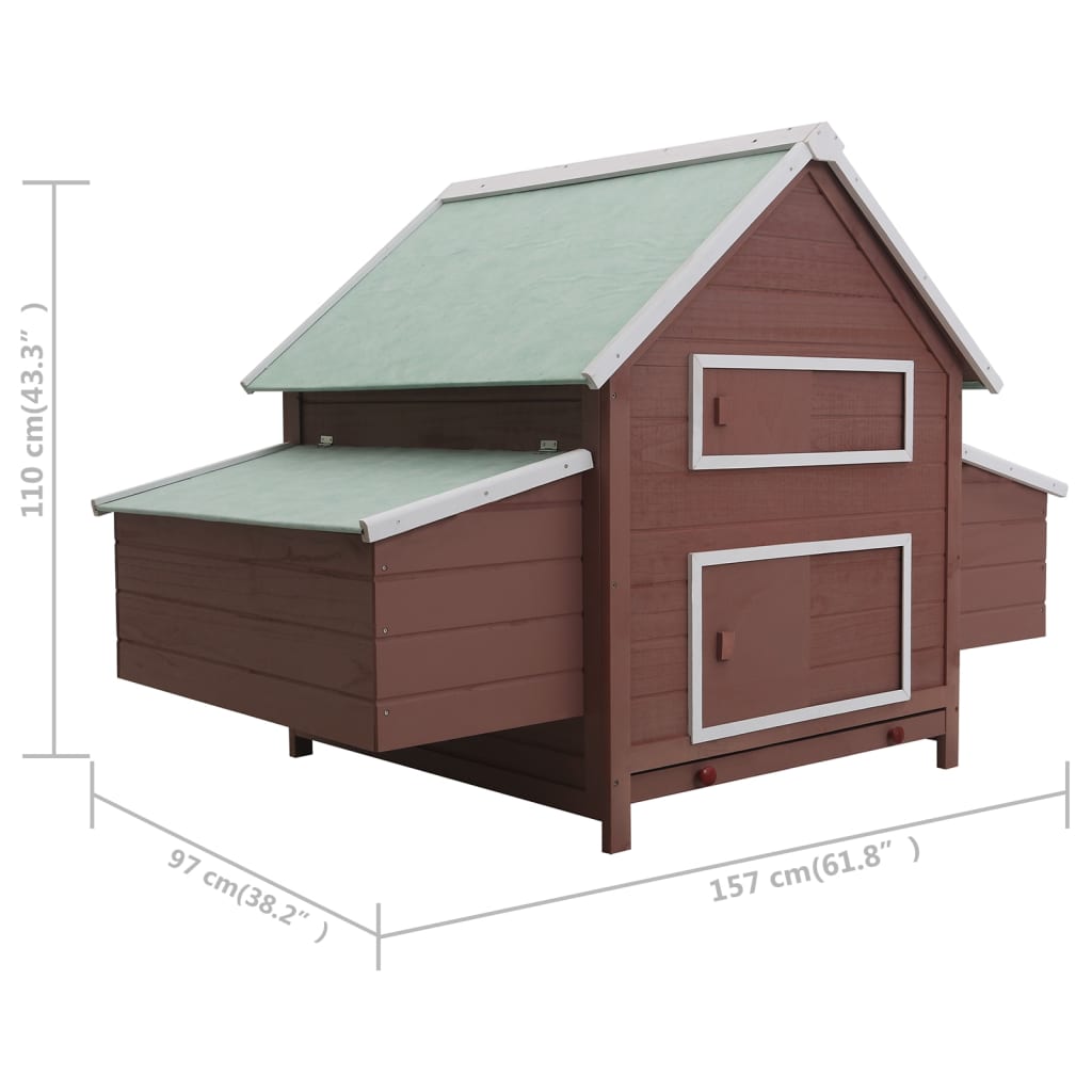 Kippenhok 157X97X110 Cm Hout Bruin