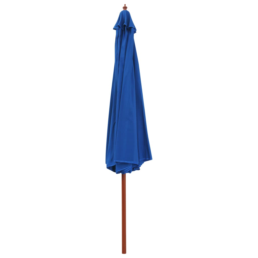 Parasol Met Houten Paal 350 Cm Blauw