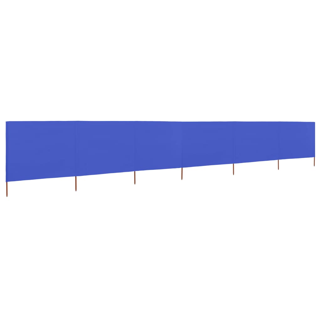 Windscherm 6-Panelen Stof Azuur 800 x 80 cm Blauw