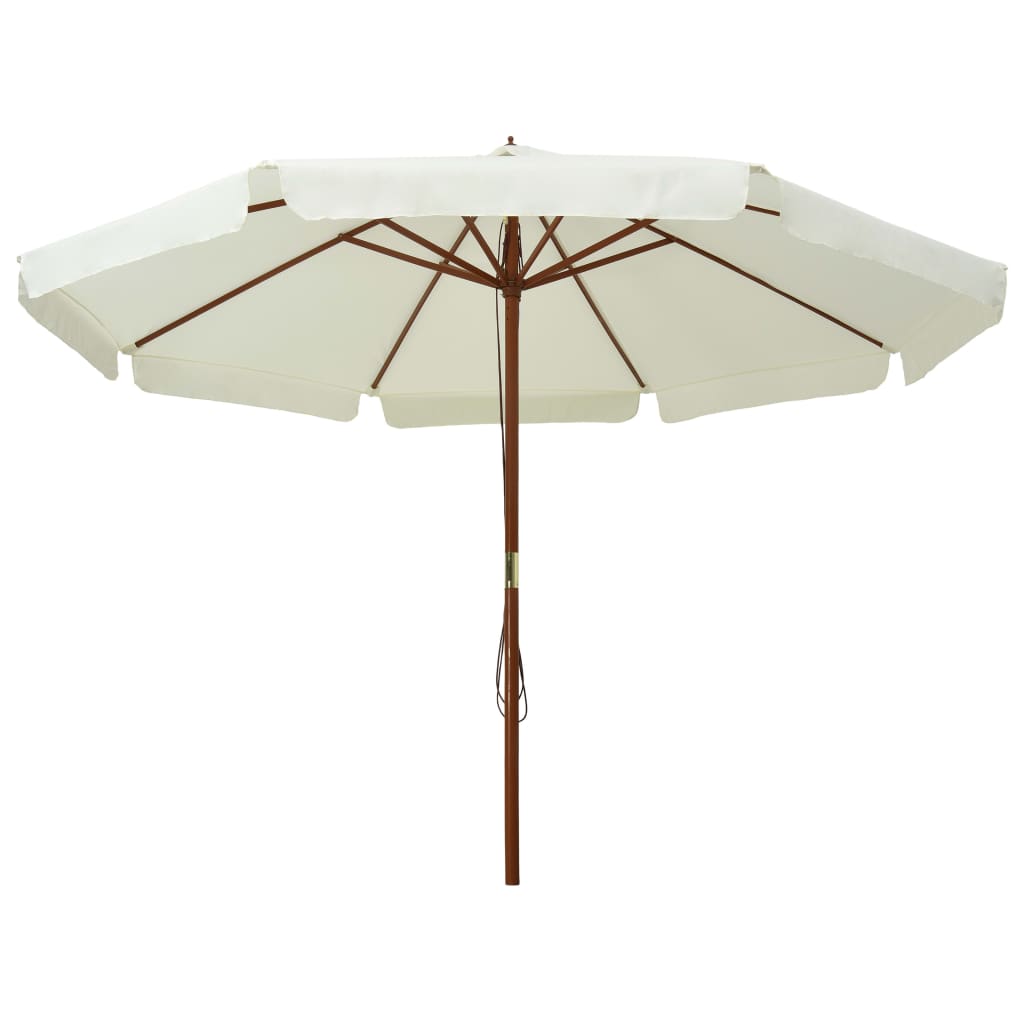 Parasol Met Houten Paal 330 Cm Zandwit