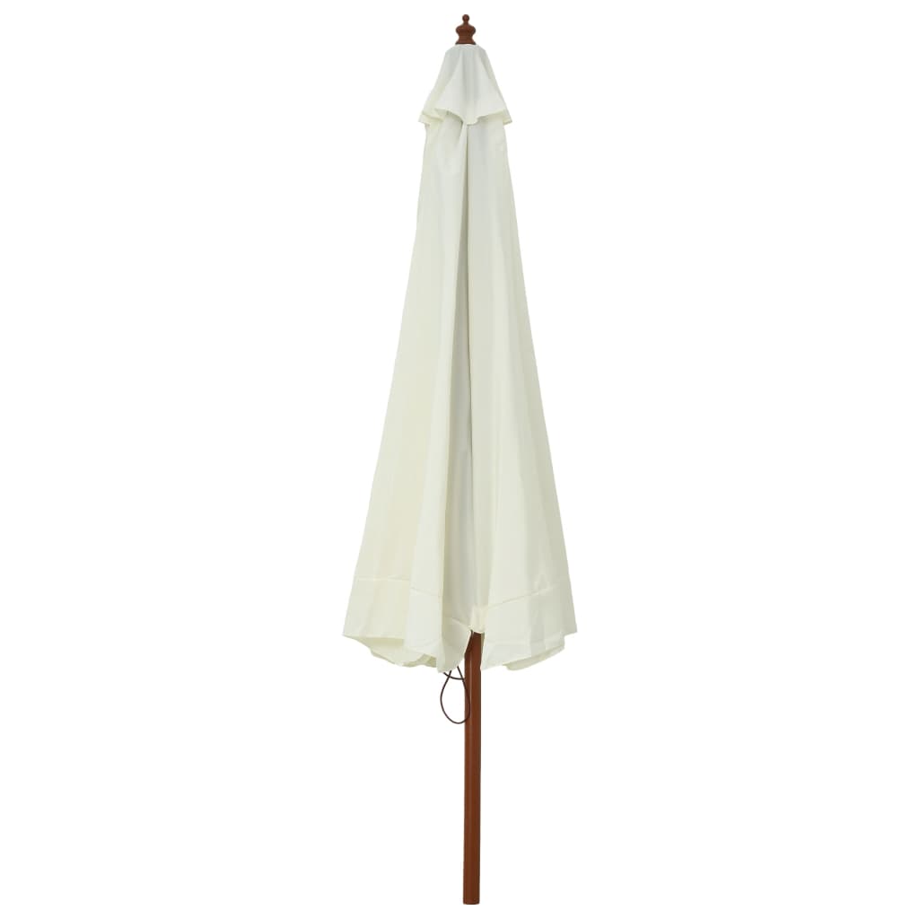 Parasol Met Houten Paal 330 Cm Zandwit