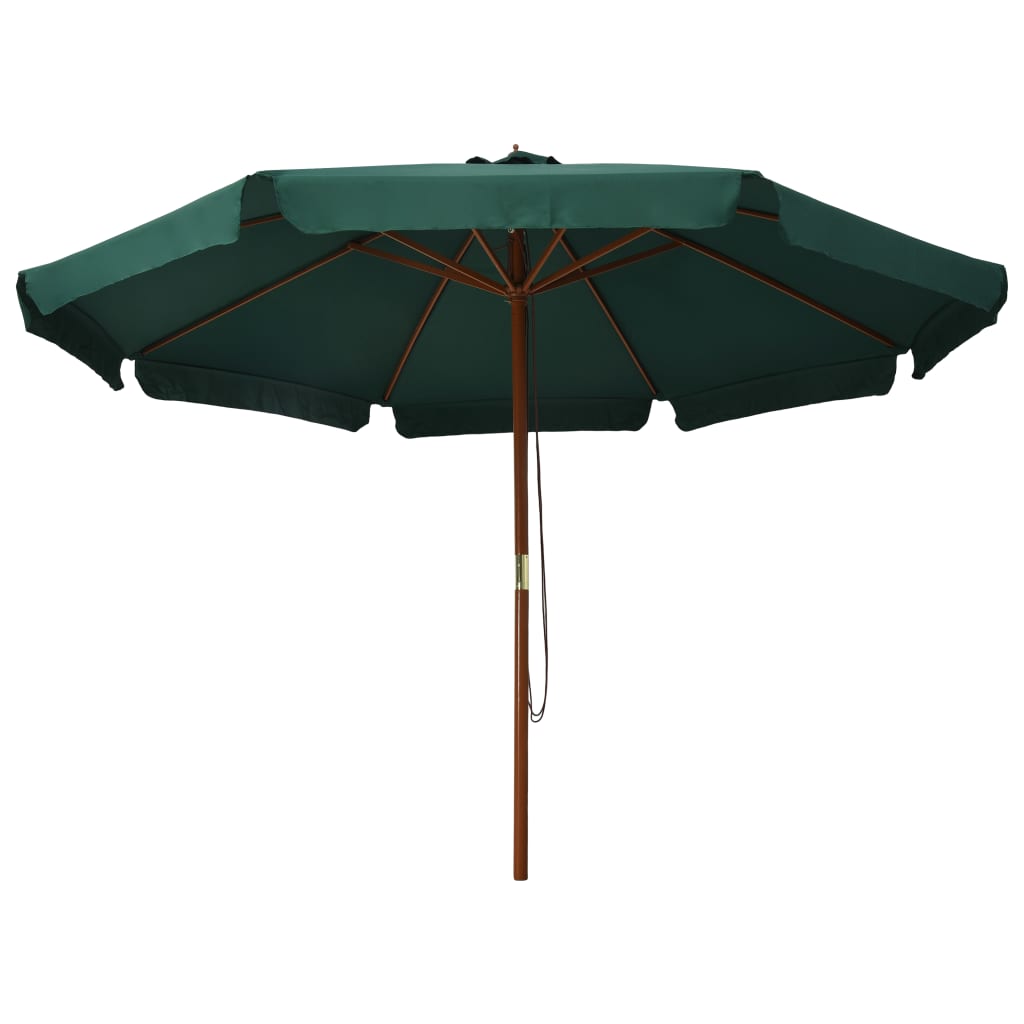 Parasol Met Houten Paal 330 Cm Groen