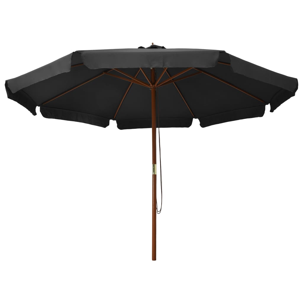 Parasol Met Houten Paal 330 Cm Antraciet