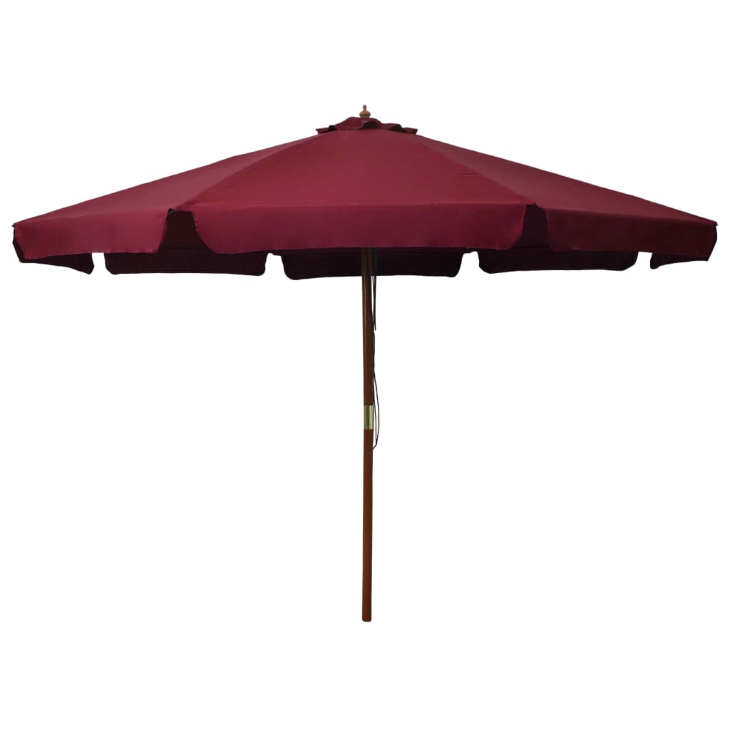 Parasol Met Houten Paal 330 Cm Bordeauxrood