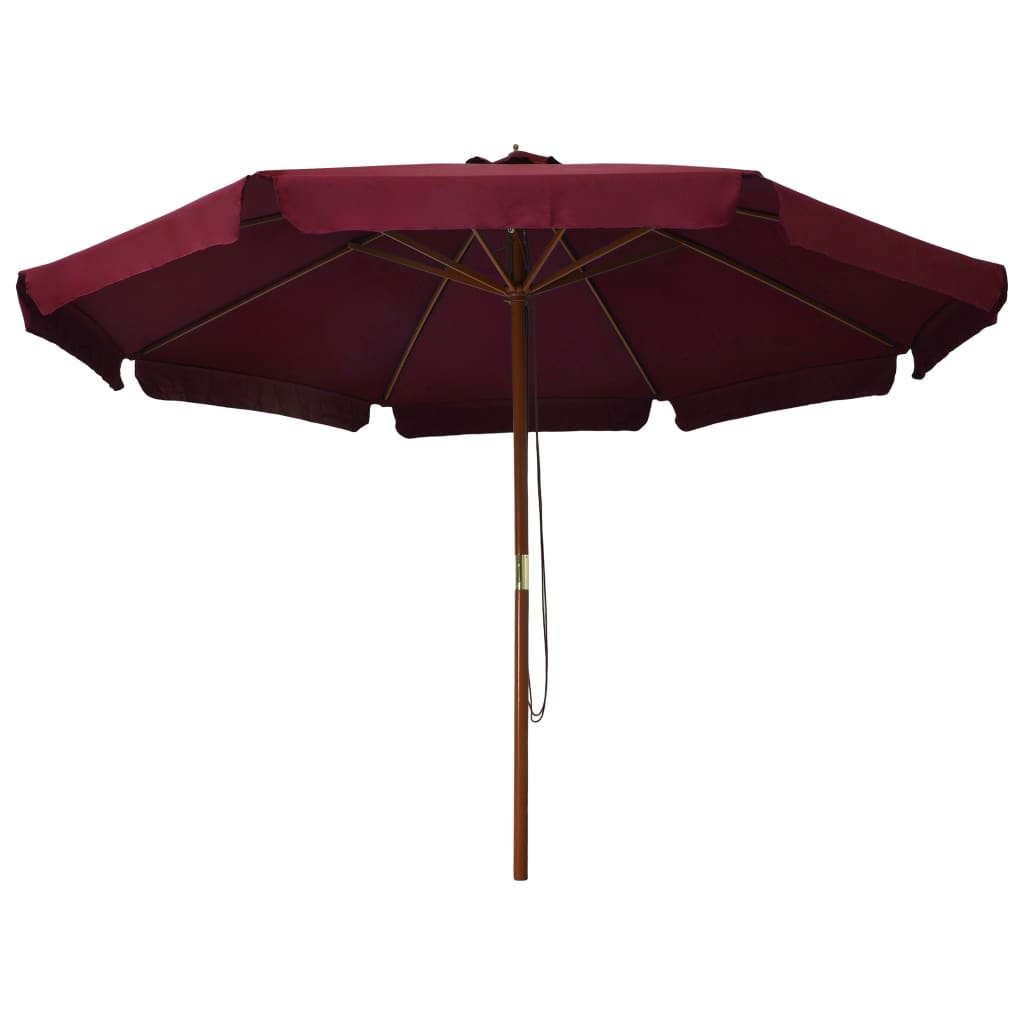 Parasol Met Houten Paal 330 Cm Bordeauxrood