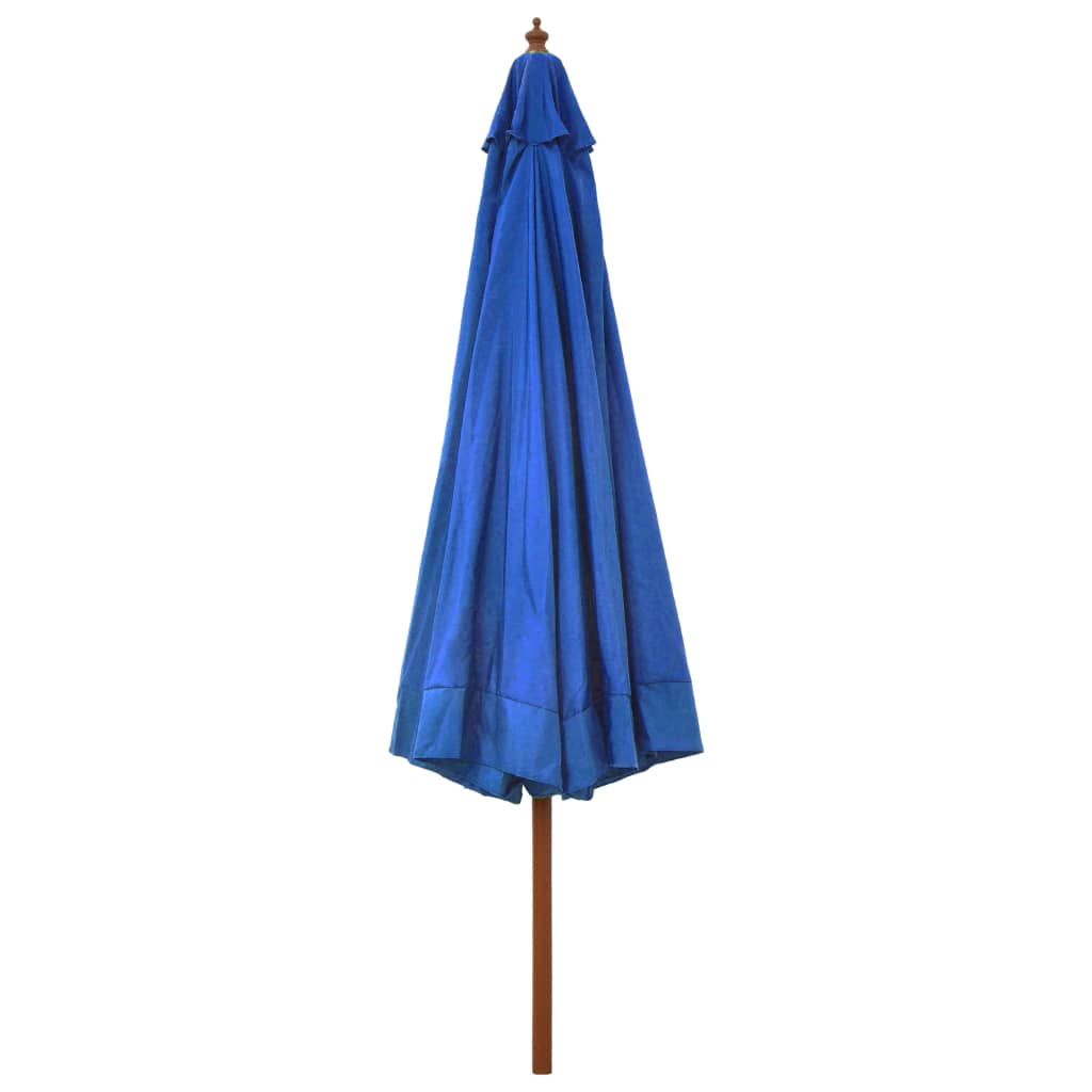 Parasol Met Houten Paal 330 Cm Azuurblauw