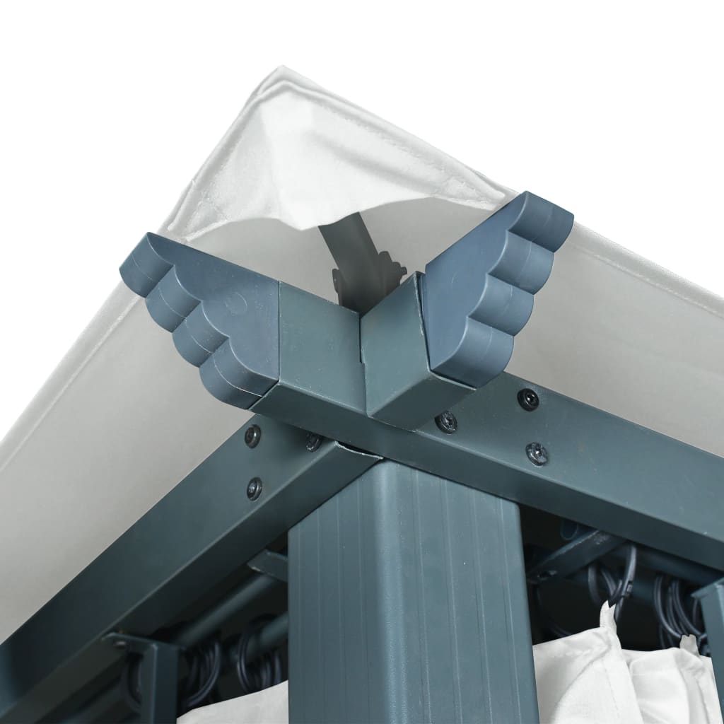 Prieel Met Gordijn Aluminium 400 x 300 cm Crème