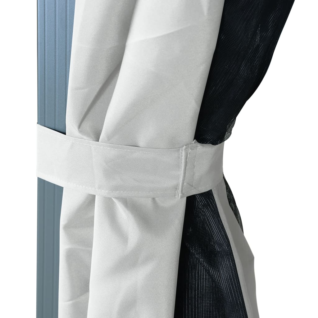 Prieel Met Gordijn Aluminium 400 x 300 cm Crème