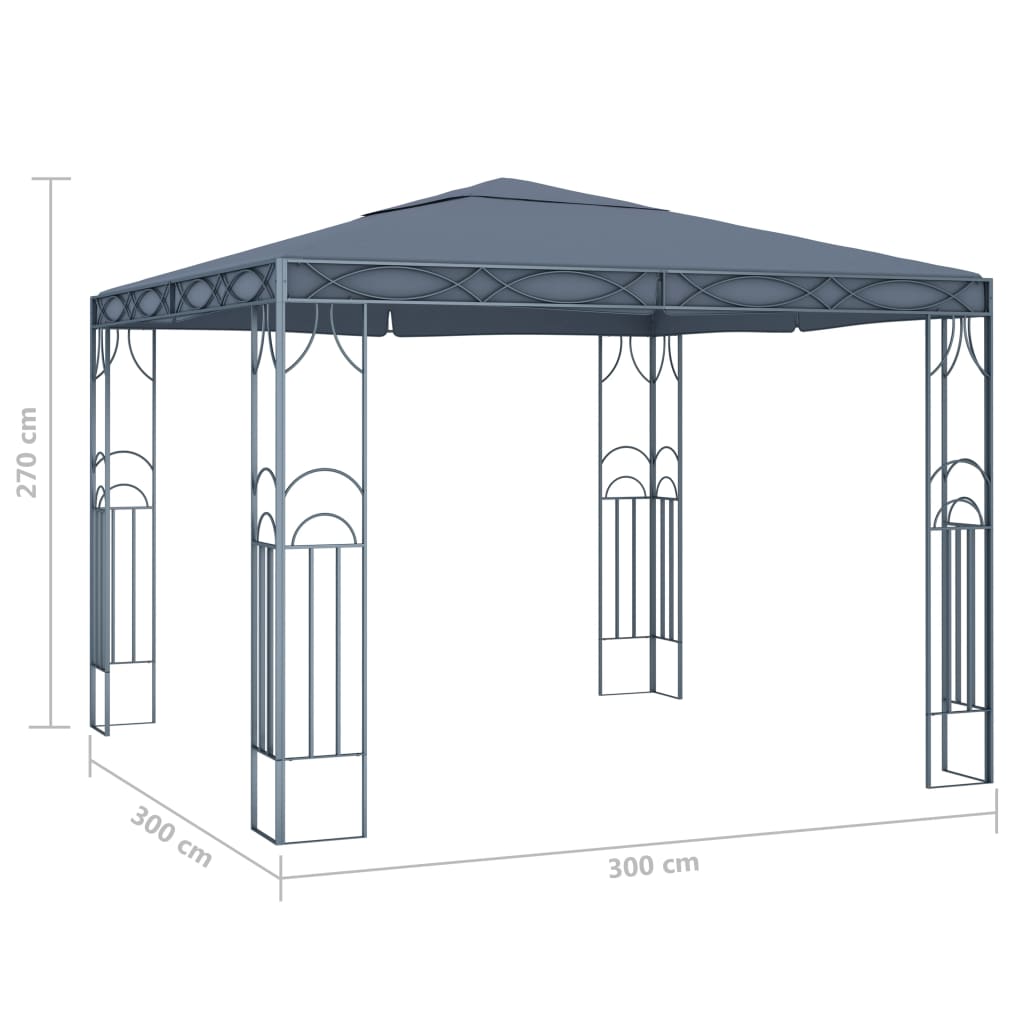 Prieel 300 x 300 cm Antraciet