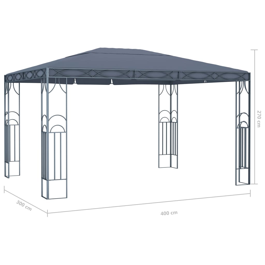 Prieel 400 x 300 cm Antraciet