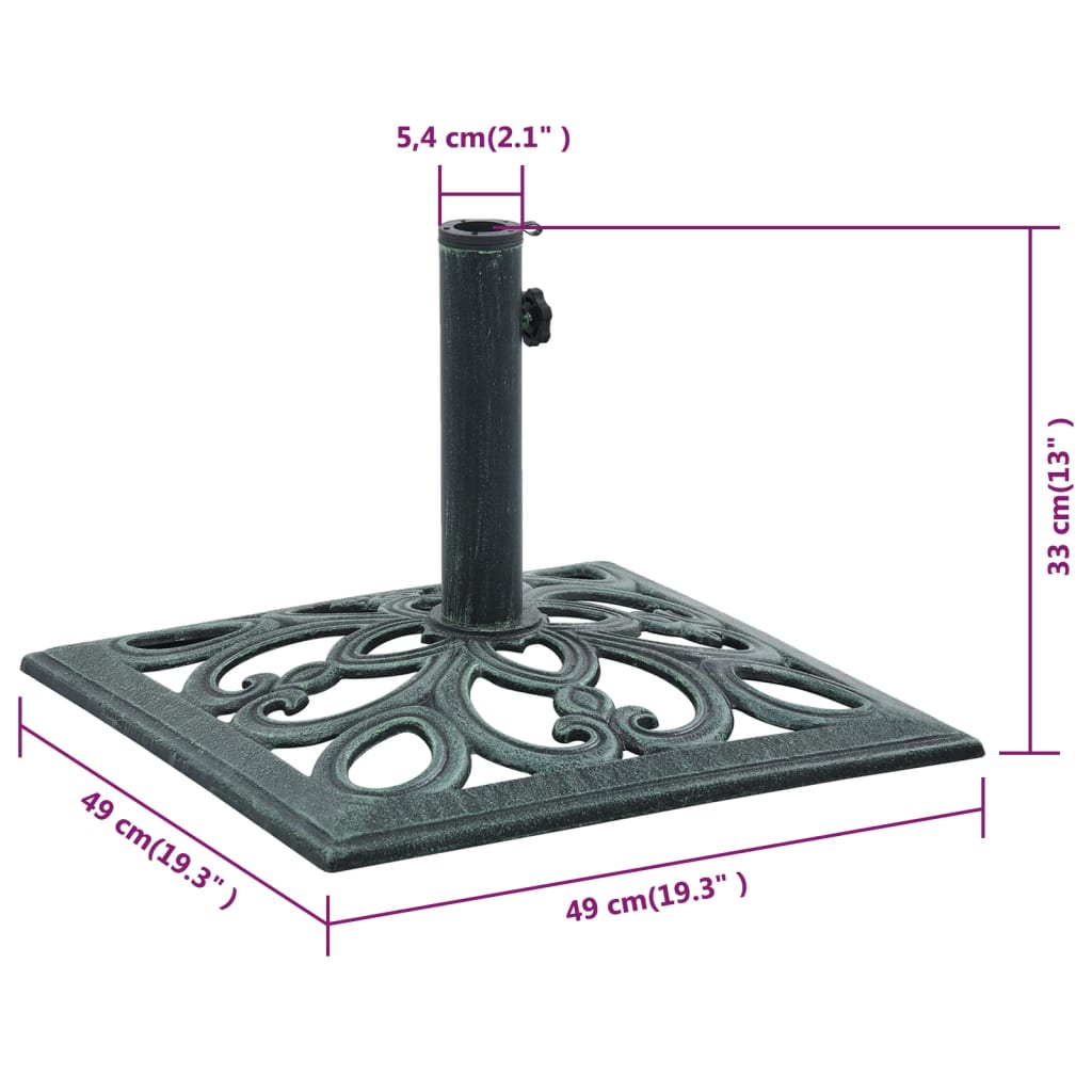 Parasolvoet 12 kg 49 cm gietijzer groen