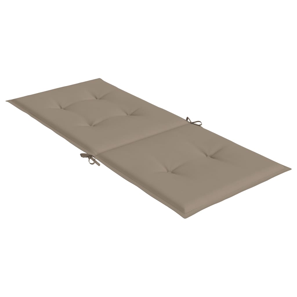 Tuinstoelkussens Hoge Rug Stof 2 120 x 50 x 3 cm Taupe