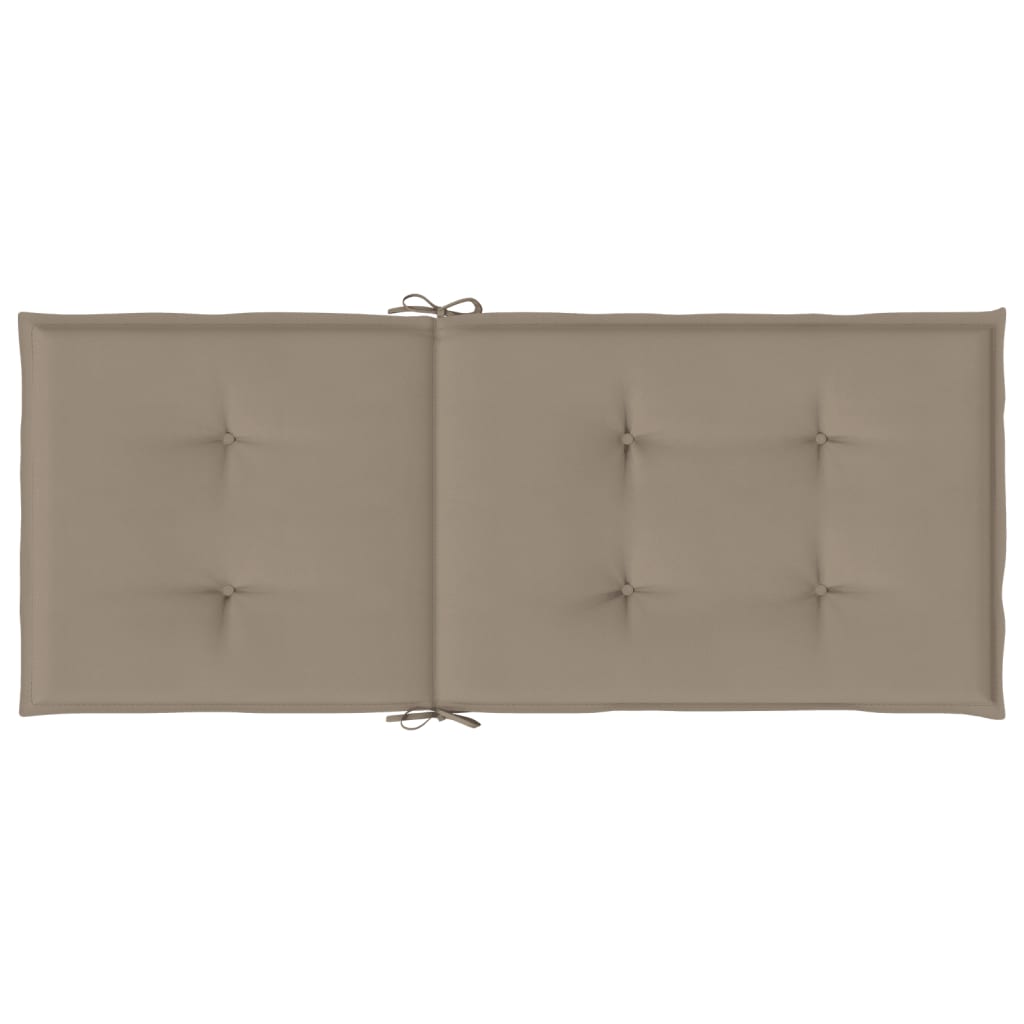 Tuinstoelkussens Hoge Rug Stof 2 120 x 50 x 3 cm Taupe