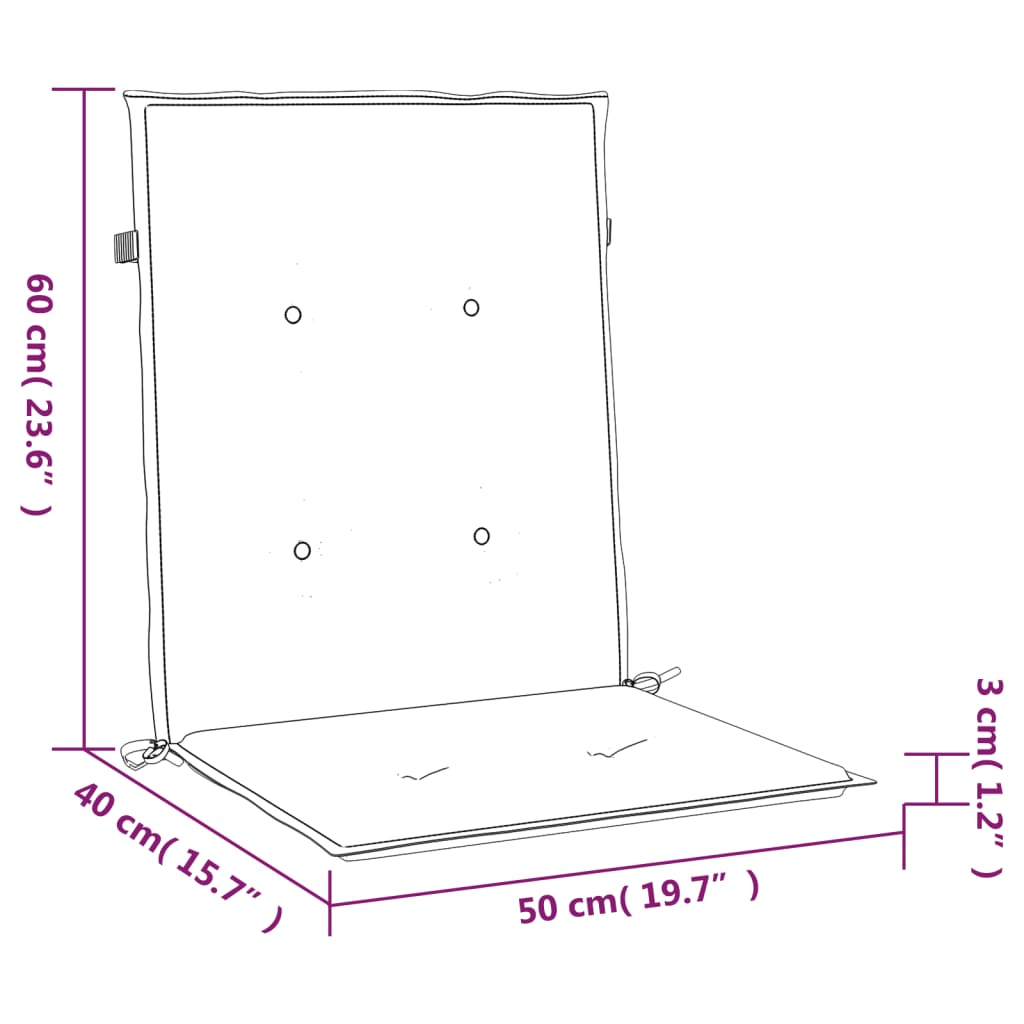 Tuinstoelkussen Lage Rug Oxford Stof Antraciet 4 100 x 50 x 3 cm crème