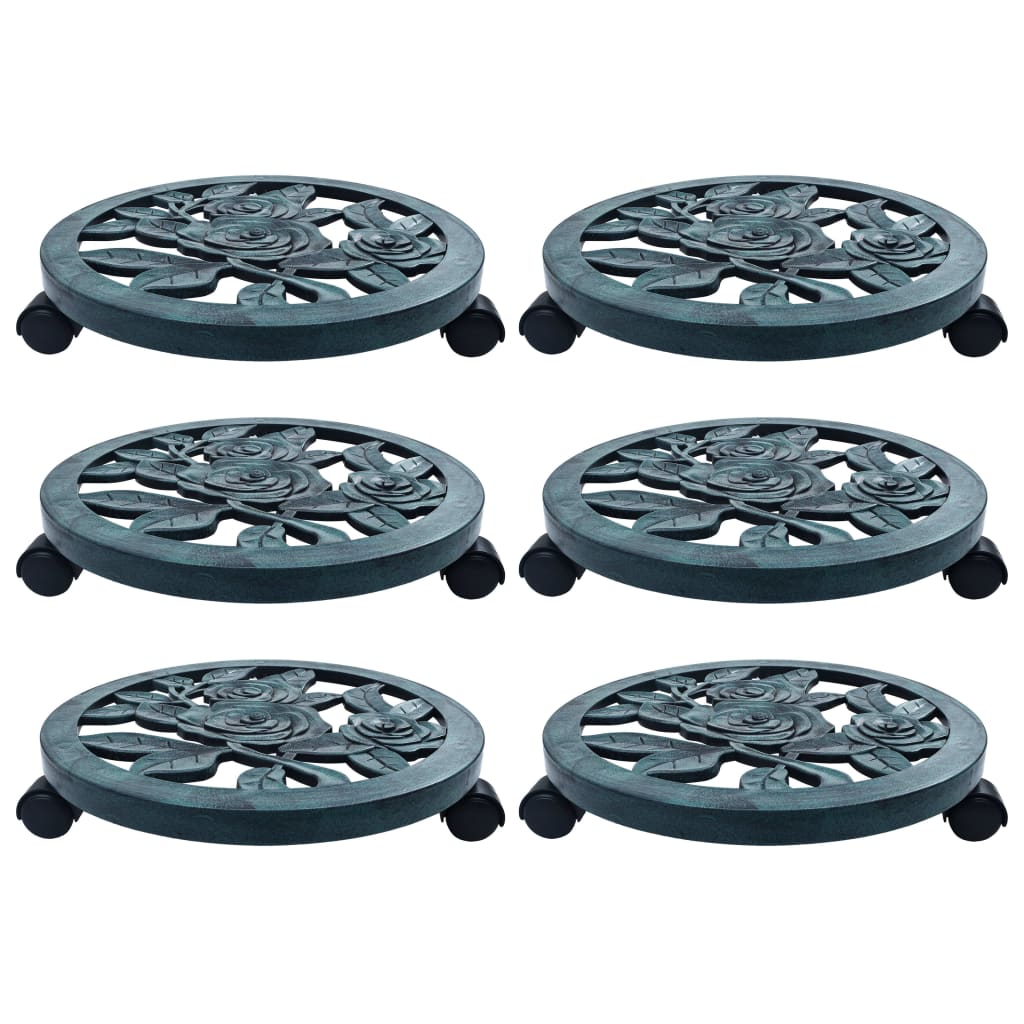 Plantentrolleys 6 st 38 cm kunststof groen