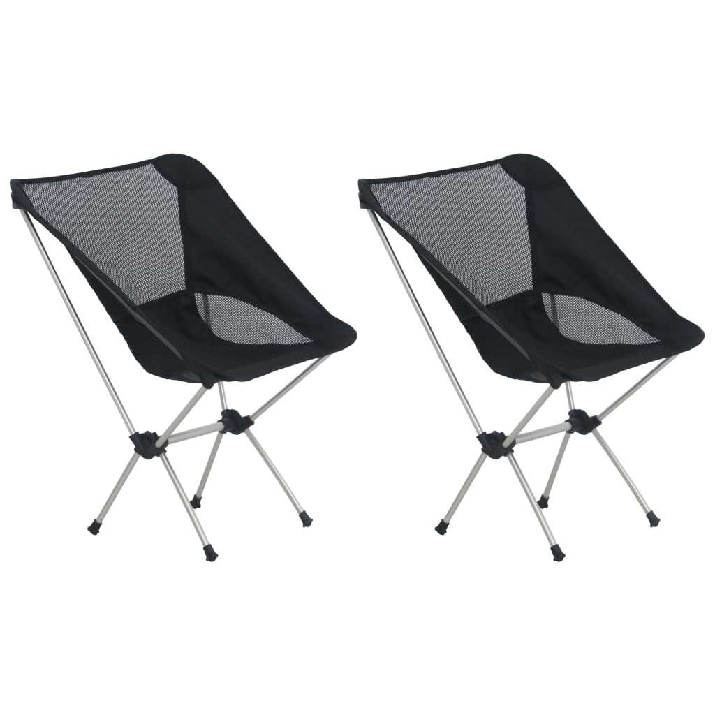 Campingstoelen 2 st met draagtas 54x50x65 cm aluminium