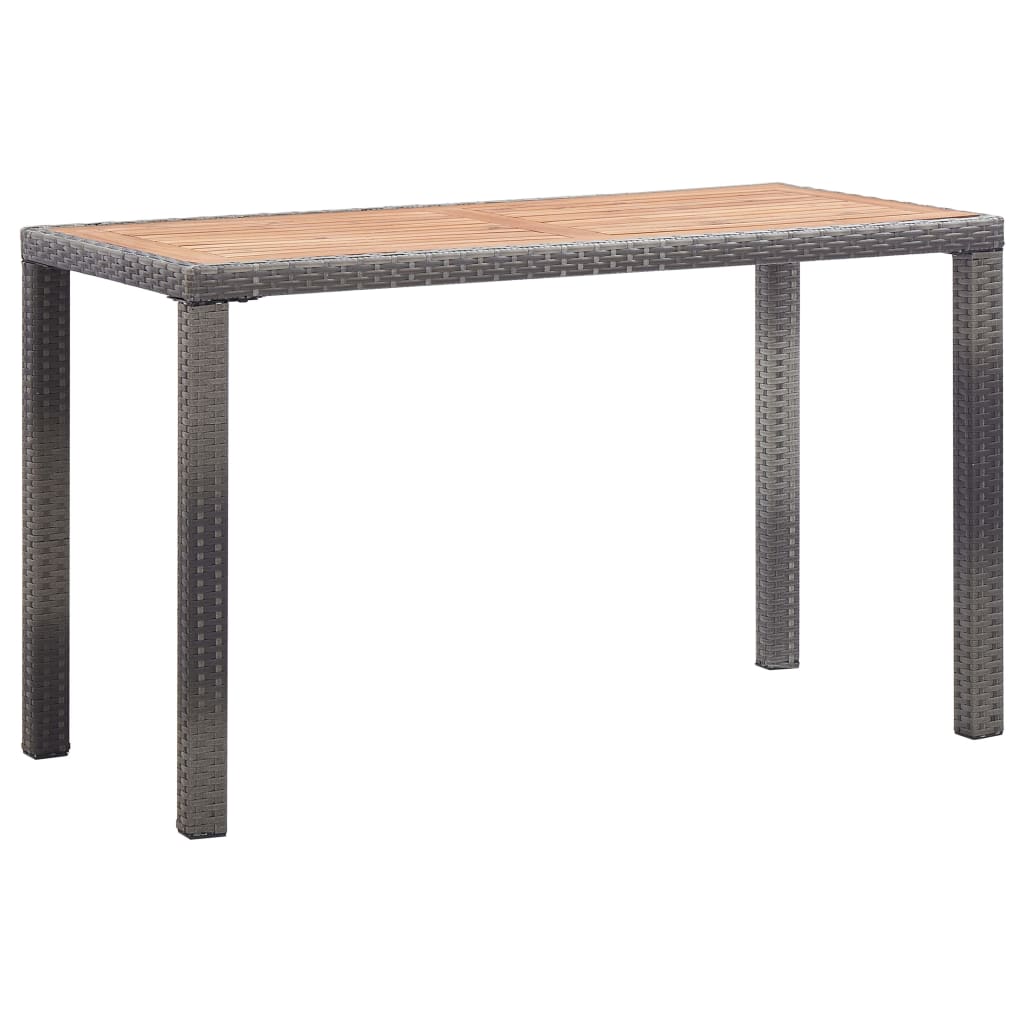 Tuintafel Massief Acaciahout 123 x 60 x 74 cm Antraciet en bruin