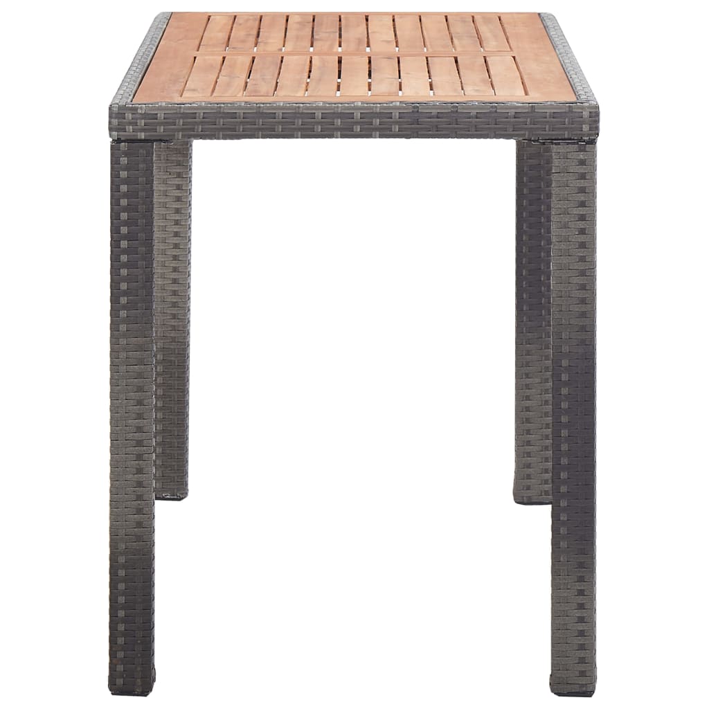 Tuintafel Massief Acaciahout 123 x 60 x 74 cm Antraciet en bruin