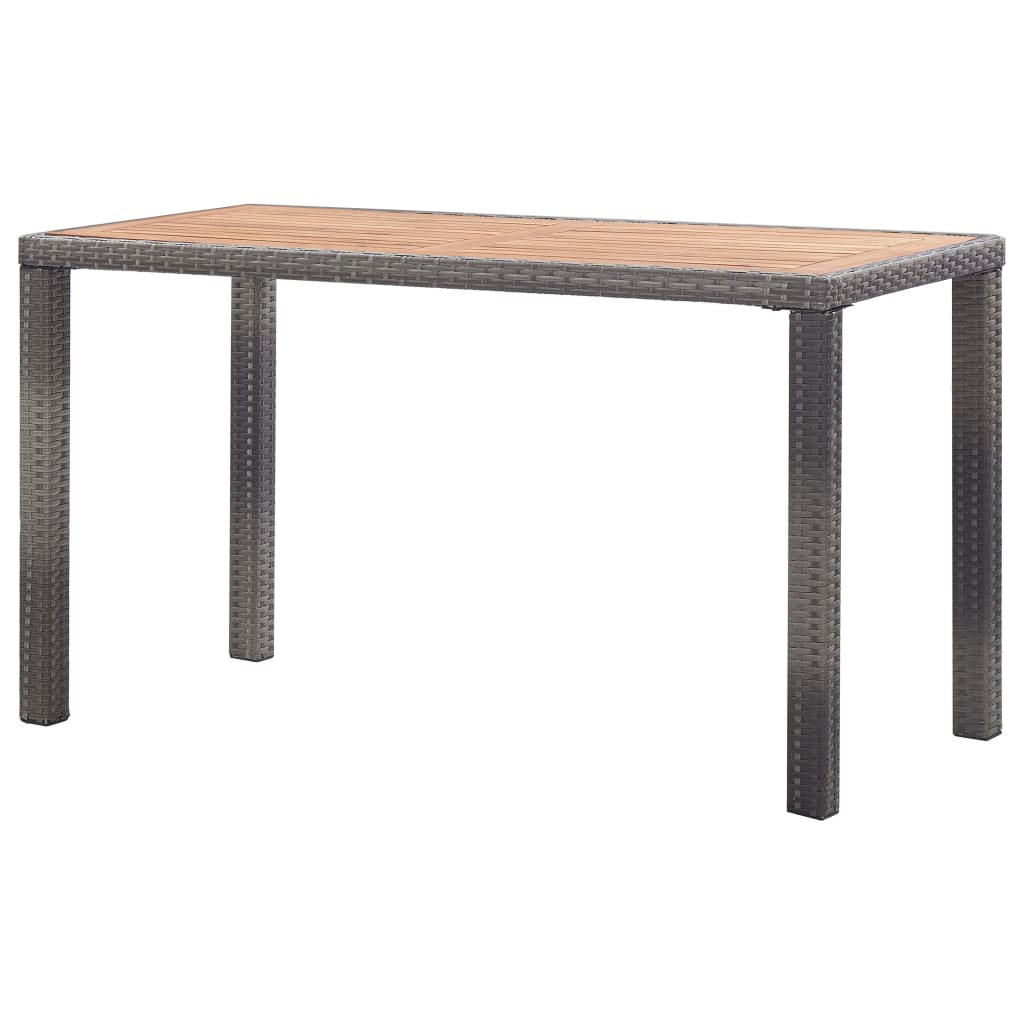 Tuintafel Massief Acaciahout 123 x 60 x 74 cm Antraciet en bruin