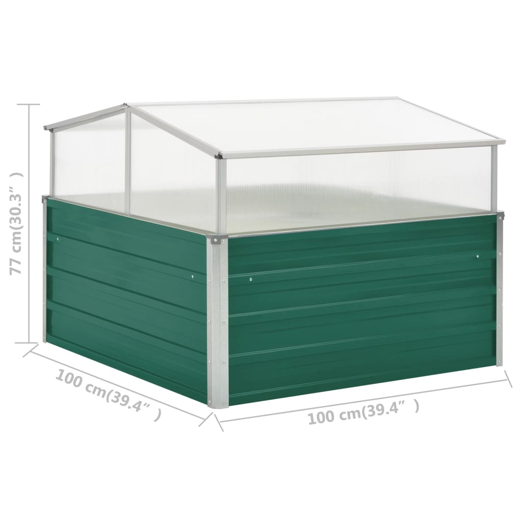 Tuinkas 100x100x77 cm gegalvaniseerd staal groen