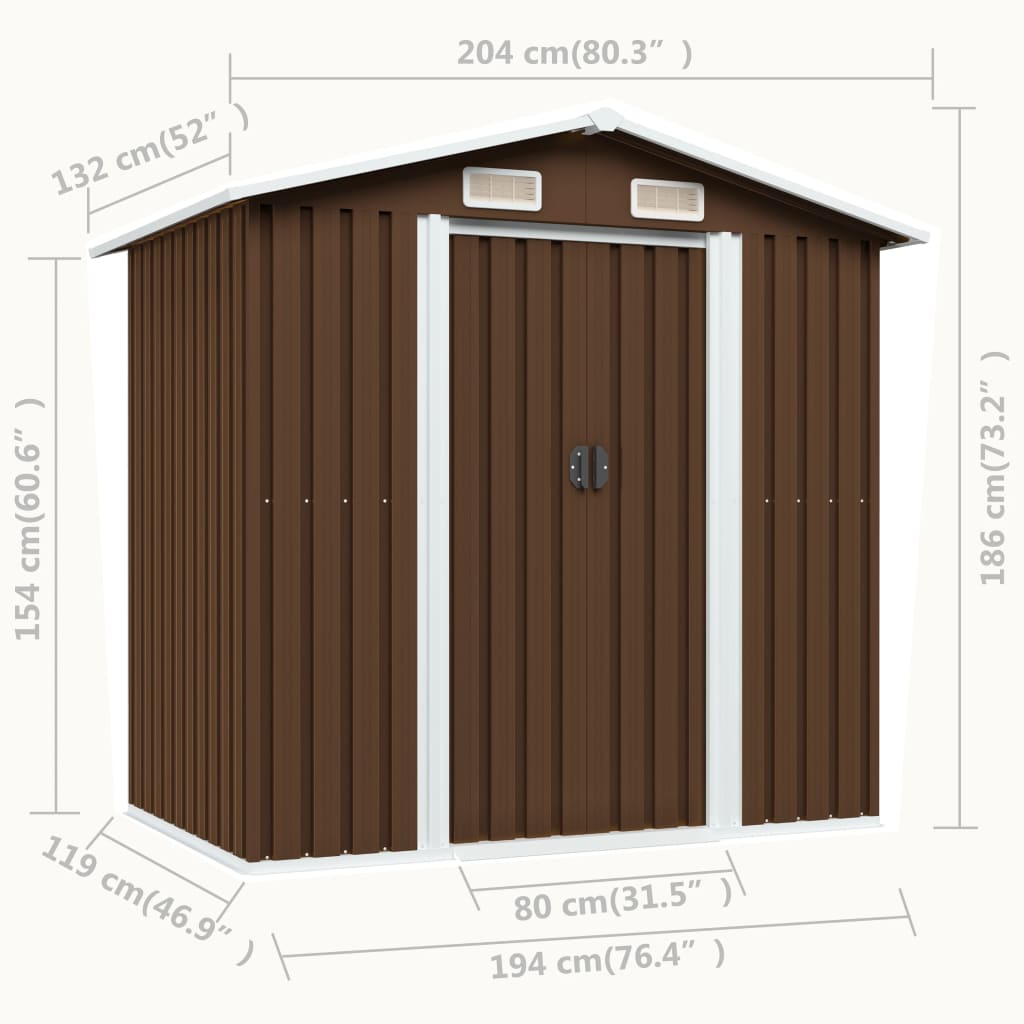 Tuinberging 204x132x186 cm staal bruin