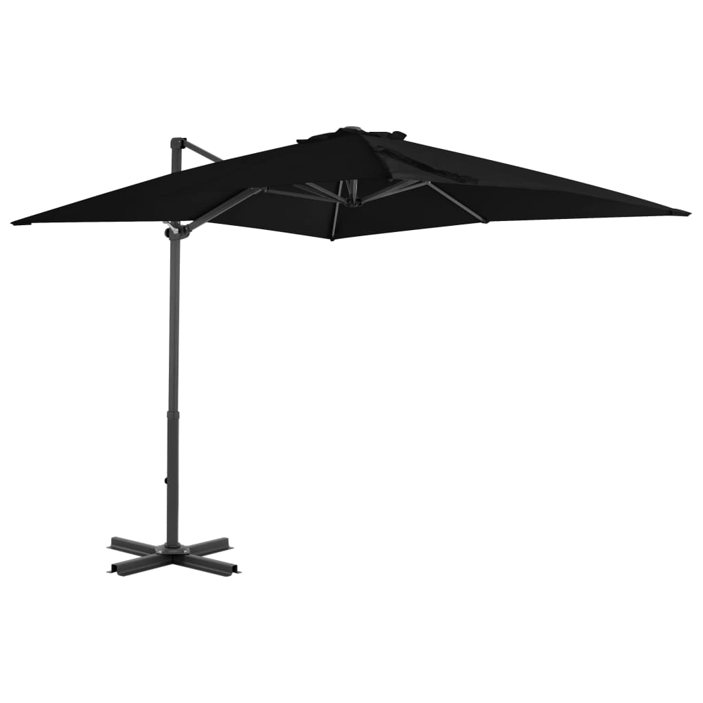 Zweefparasol Met Aluminium Paal 250X250 Cm Zwart 250 x 250 cm