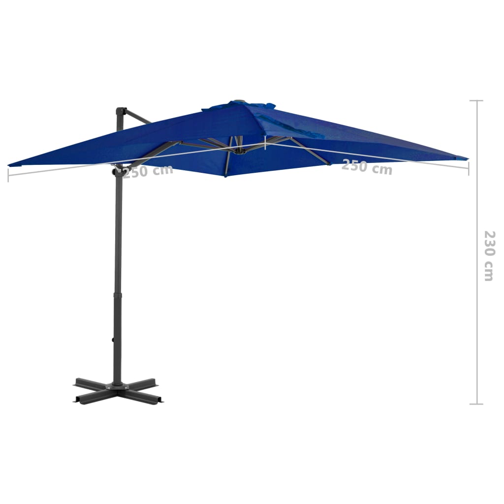 Zweefparasol Met Aluminium Paal 250X250 Cm Azuurblauw 250 x 250 cm