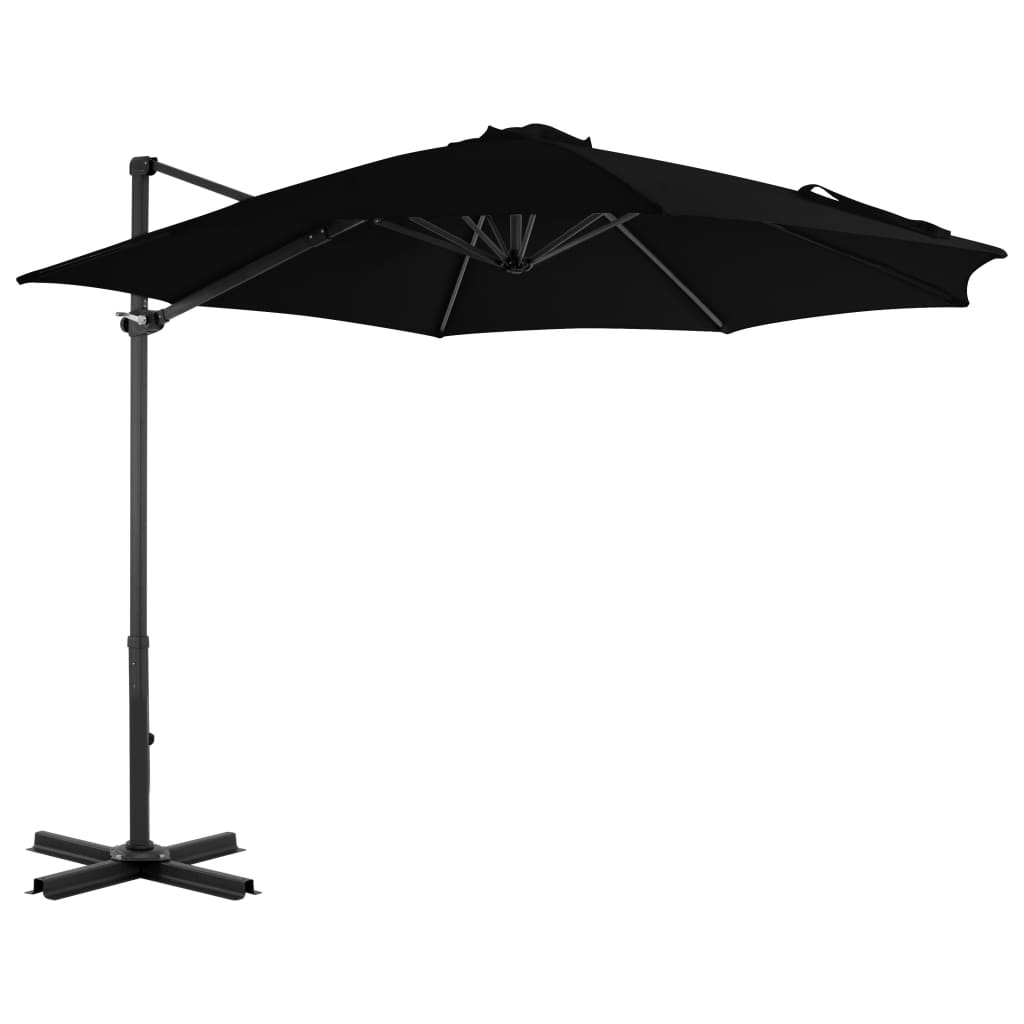 Zweefparasol Met Aluminium Paal 300 Cm Zwart 300 x 238 cm