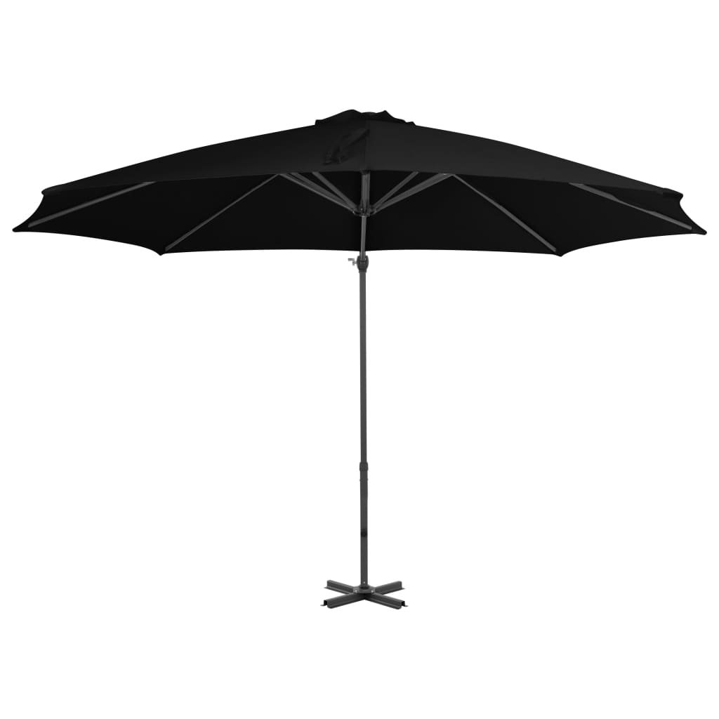 Zweefparasol Met Aluminium Paal 300 Cm Zwart 300 x 238 cm