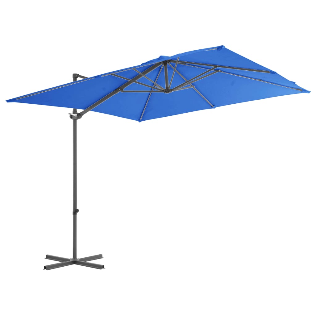 Zweefparasol Met Stalen Paal 250X250 Cm Azuurblauw 250 x 250 cm