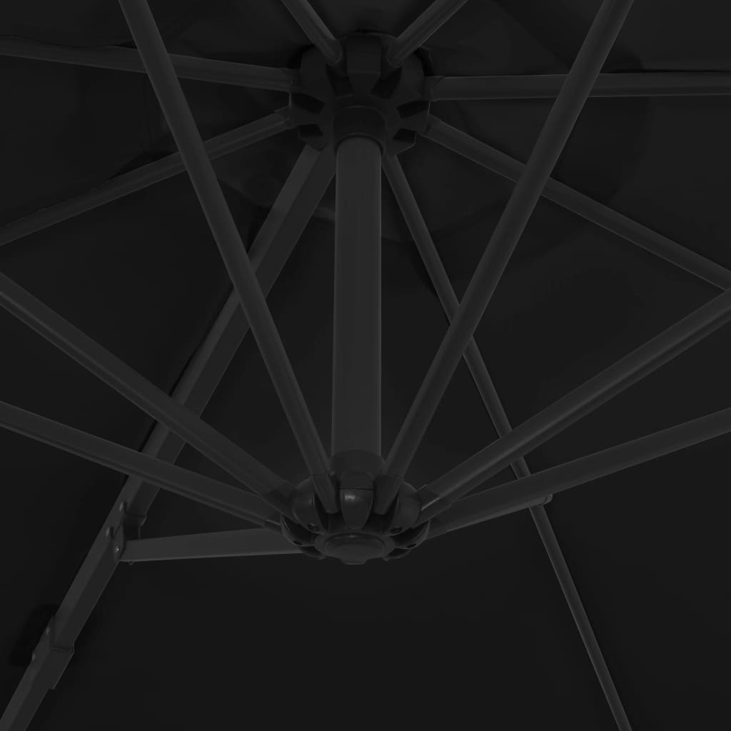 Zweefparasol Met Stalen Paal 300 Cm Zwart 300 x 255 cm