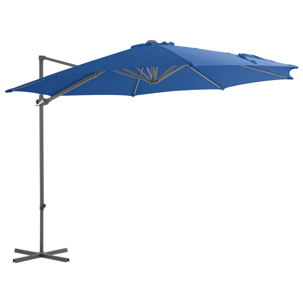 Zweefparasol Met Stalen Paal 300 Cm Azuurblauw 300 x 255 cm