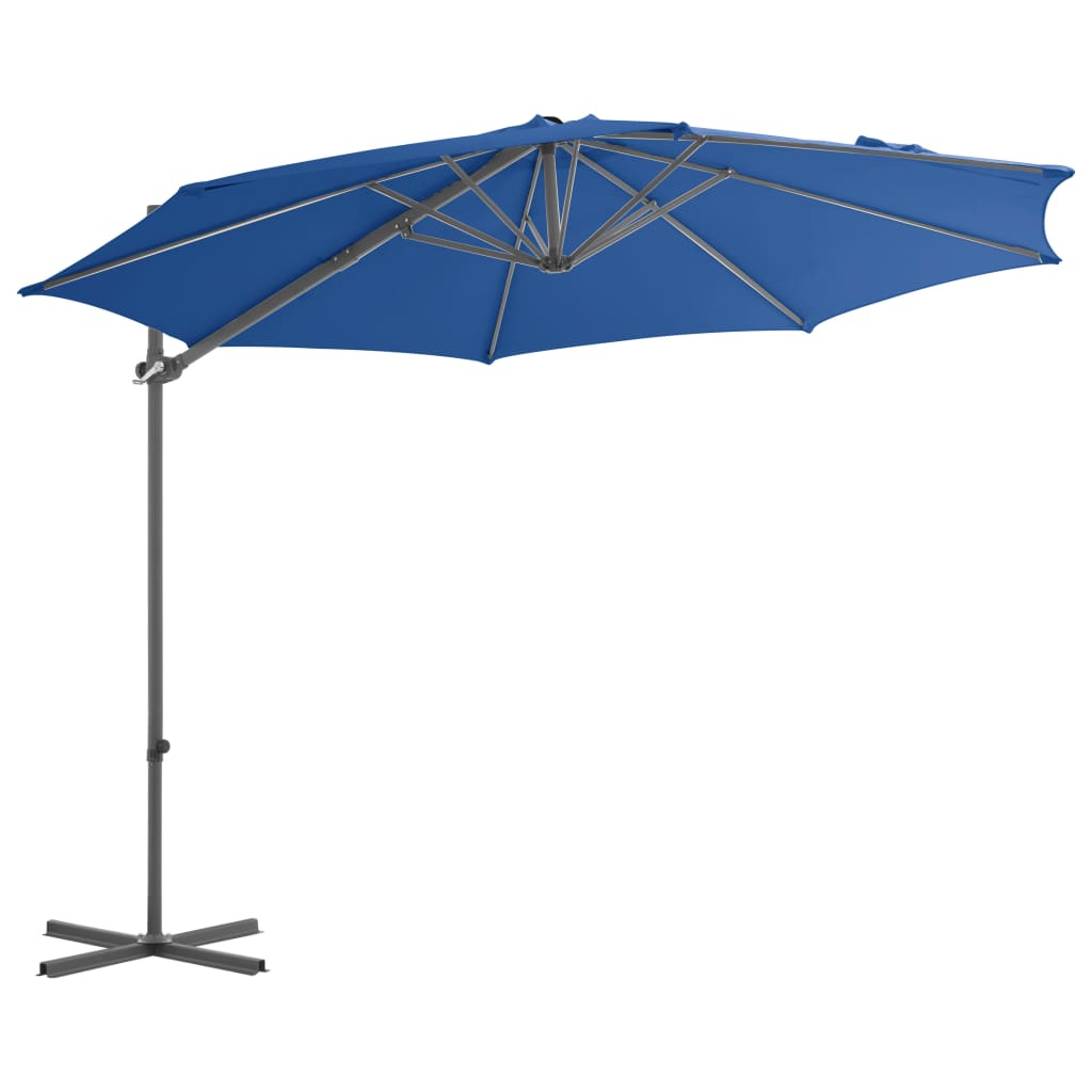 Zweefparasol Met Stalen Paal 300 Cm Azuurblauw 300 x 255 cm