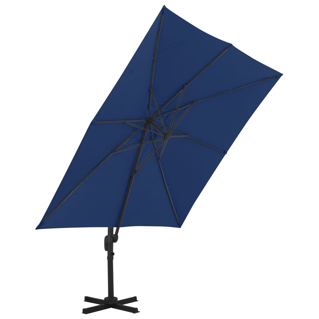 Zweefparasol Met Aluminium Paal 3X3 M Azuurblauw 300 x 300 cm azure blue