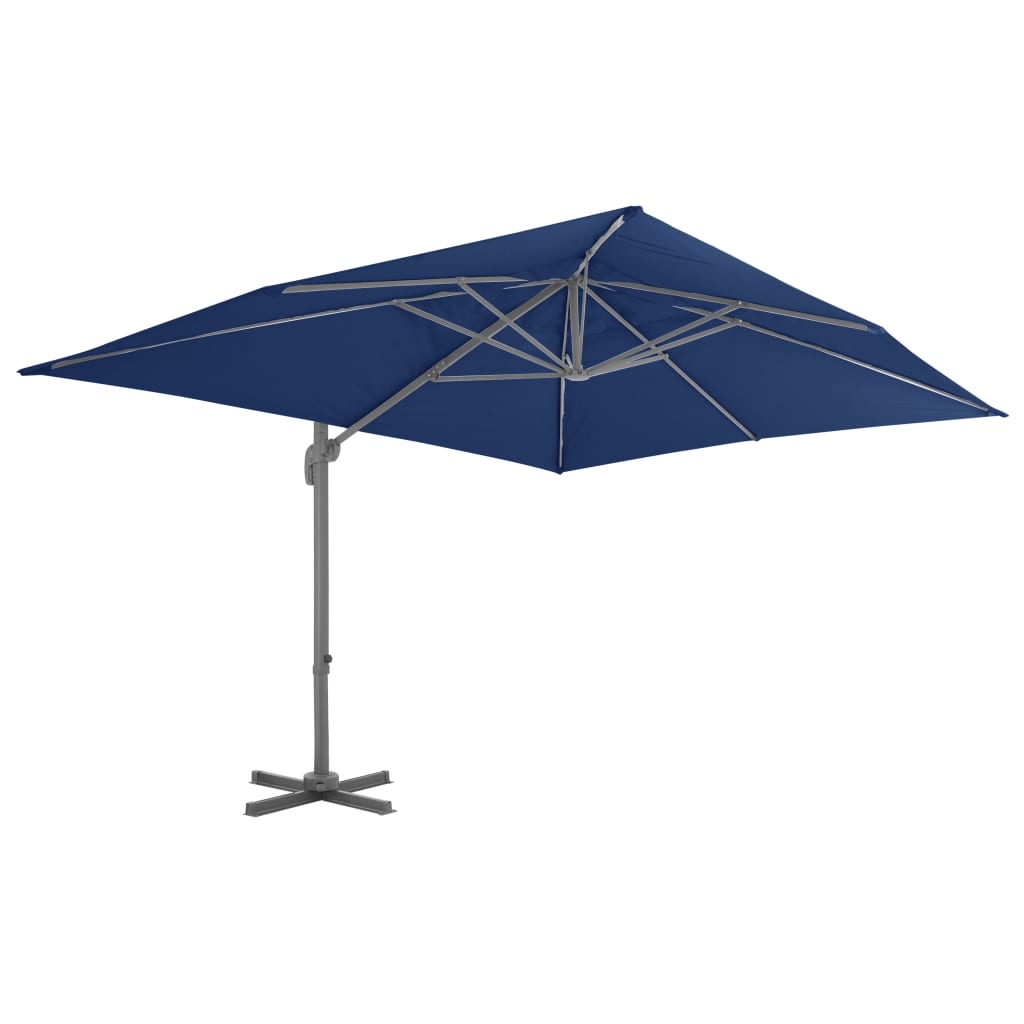 Zweefparasol Met Aluminium Paal 4X3 M Azuurblauw 400 x 300 cm azure blue