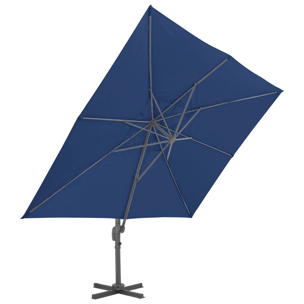 Zweefparasol Met Aluminium Paal 4X3 M Azuurblauw 400 x 300 cm azure blue