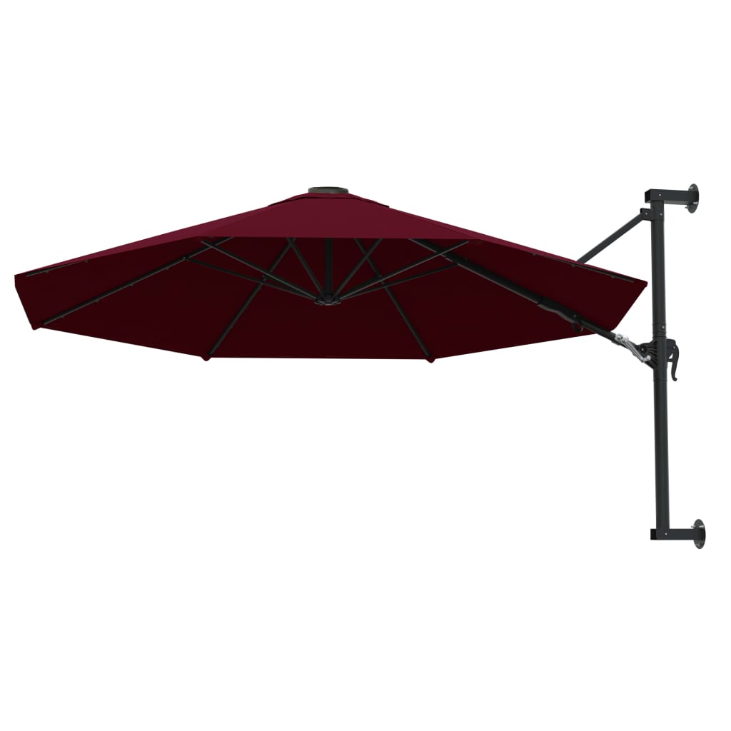 Wandparasol met metalen paal 300 cm bordeauxrood