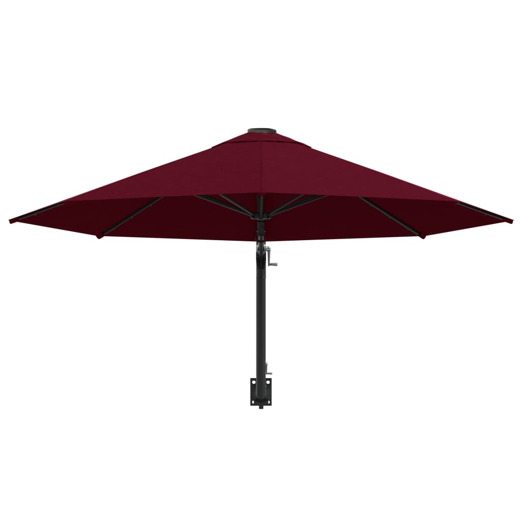 Wandparasol met metalen paal 300 cm bordeauxrood