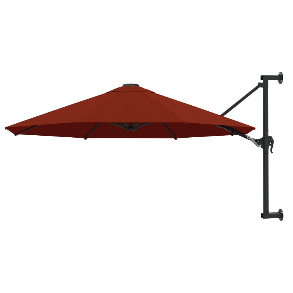 Wandparasol met metalen paal 300 cm terracottakleurig