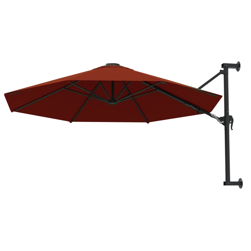 Wandparasol met metalen paal 300 cm terracottakleurig