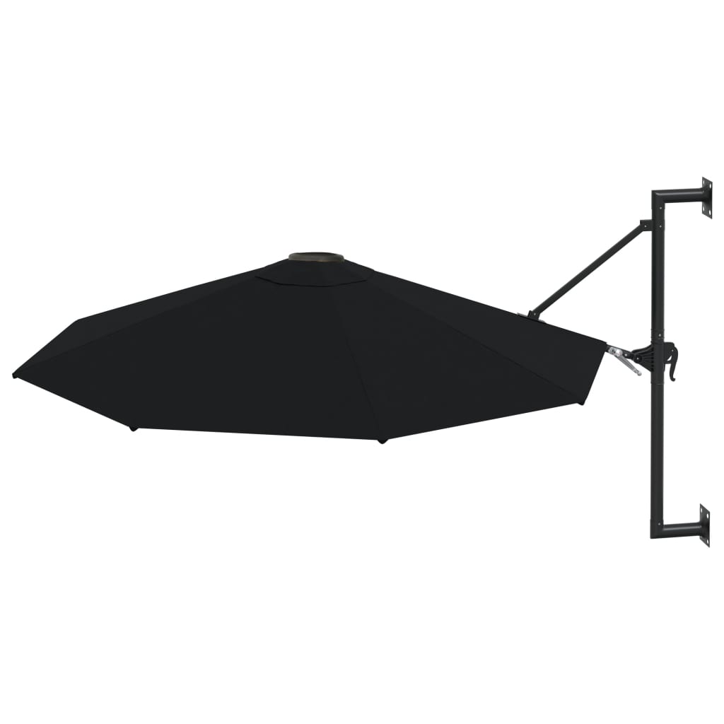 Wandparasol Met Metalen Paal 300 Cm Zwart