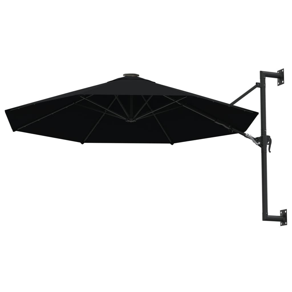 Wandparasol Met Metalen Paal 300 Cm Zwart