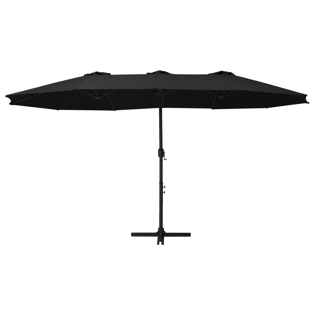 Parasol met aluminium paal 460x270 cm zwart