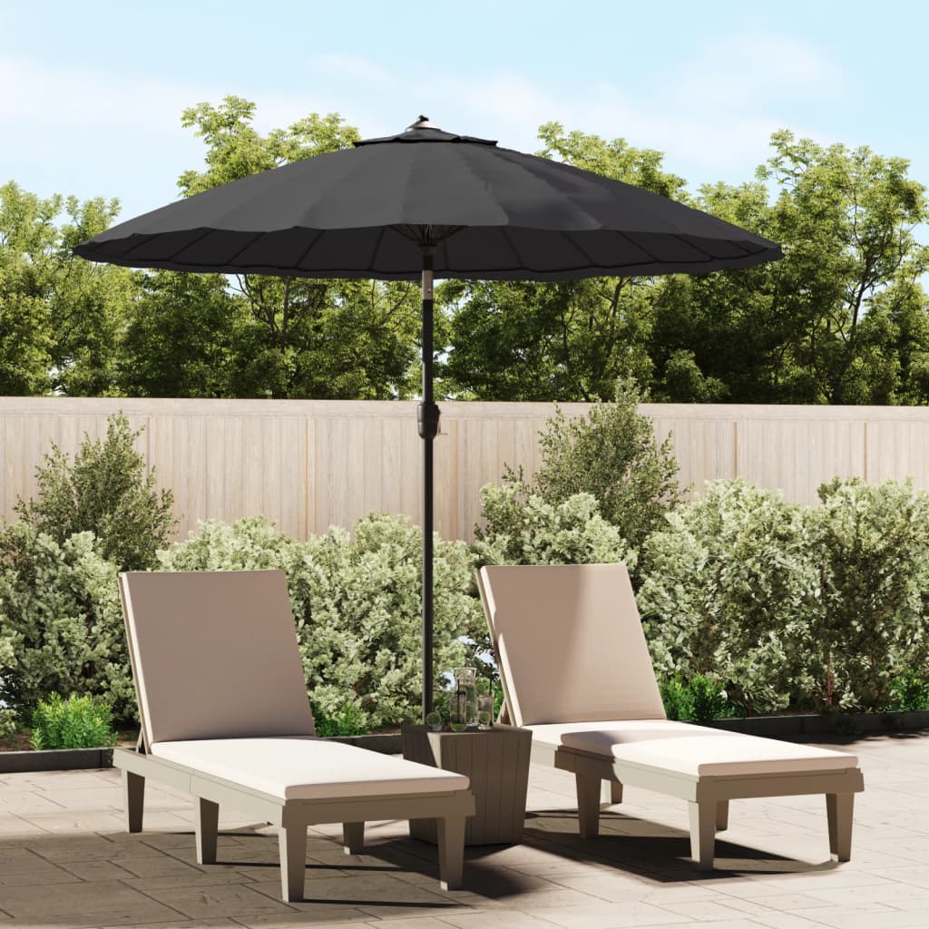 Parasol Met Aluminium Paal 270 Cm Zwart